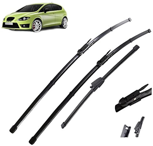 WILSEM Scheibenwischer Vorne & Hinten Wischerblätter Für Seat Für Leon Typ 1P Schrägheck 2009–2012 Windschutzscheibe Windschutzscheibe Fenster 26 + 26 + 11