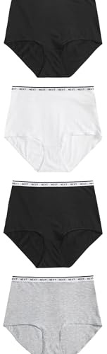 NEXT Damen 4er-Pack Slips mit Logo, voll bedeckend