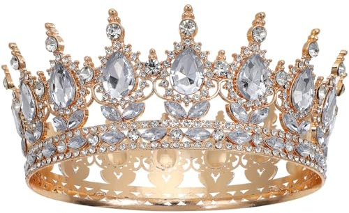 BESPORTBLE Couronne vintage en cristal pour femme - Couronne K?Nigin scintillante pour mariage, fiançailles, décoration de fête