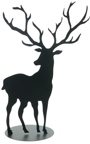 FRANK FLECHTWAREN Figur Hirsch, Metall, Mattschwarz Maße: Höhe 72 cm, einfache Selbstmontage