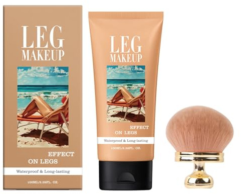 Miracle De Paris Body Perfector, Body Coverage Perfector mit Bürste, Tattoo Abdecken für Krampfadern/Narben, Wasserfest Bein-Make-up, Schweißfest Skin Perfecting Body Foundation (Mittel)