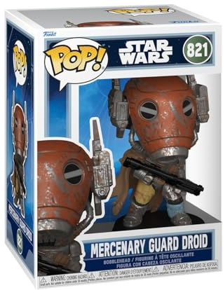 POP Funko Star Wars: Mandalorian & Grogu - Mercenary Guard Droid | Offizieller Fanartikel und Merch - Vinyl Sammelfigur als Regal Deko - Geschenkidee zum Geburtstag für Fans und Sammler