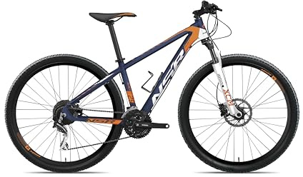 NSR 803 REACT 27V Mountain Bike 29 Pollici con Telaio XL in Alluminio Blu Arancio, Cambio 27 Velocità, Freni a Disco Idraulici, Forcella Ammortizzata, Bici Uomo per Percorsi Urbani e Sentieri