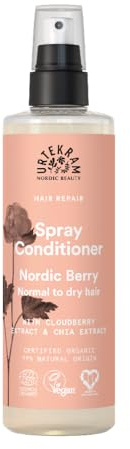 Urtekram Nordic Berry Spray-Conditioner - Leave-in Pflegespray für normales bis trockenes Haar – Mit Chia, Aloe Vera & Moltebeere – Vegan & Naturkosmetik - 250 ml (1er Pack)