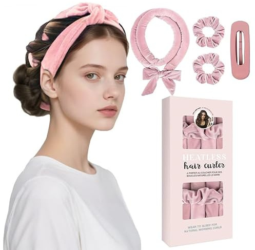 MOSILA Locken Ohne Hitze,Samt Lockenwickler Über Nacht GIFT SET Curl Hair Curler DIY Haare Lockenband Frisurenset für Overnight-Locken für die Nacht für Langes Mittleres Haar