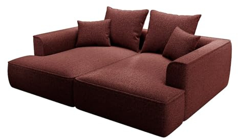 Vente-unique - Sofa ohne Schlafmöglichkeit 3 Pineta - Samt - Bordeaux