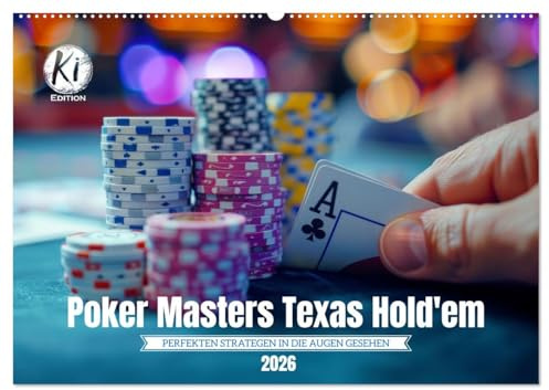 Poker Masters Texas Hold'em (Wandkalender 2026 DIN A2 quer), CALVENDO Monatskalender: All In: Die Faszination des Pokerturnier-Lebens (CALVENDO Menschen)