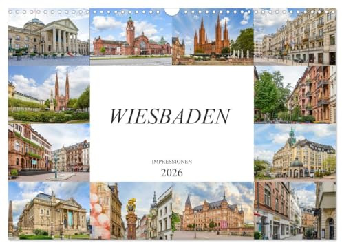 Wiesbaden Impressionen (Wandkalender 2026 DIN A3 quer), CALVENDO Monatskalender: Zwölf einmalig wunderschöne Bilder der Landeshauptstadt Wiesbaden (CALVENDO Orte)