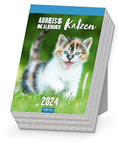 Trötsch Abreißkalender Katzen 2024: Aufstellkalender Tischkalender Abreißkalender