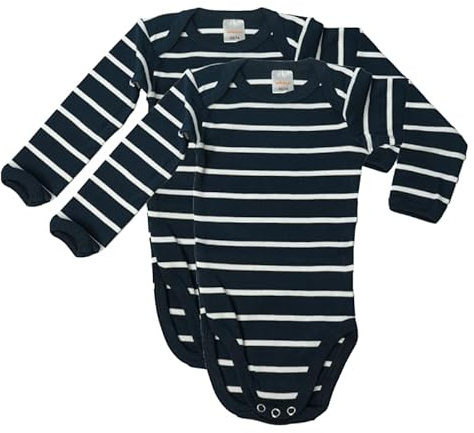 wellyou – Langarmbody Baby & Kinder aus 100% Baumwolle – Babybody für Mädchen & Jungen – 2er Set Langarm Baby Body in Größe 50-134 – Made in EU