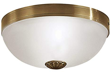 EGLO Deckenlampe Imperial, 2 flammige Deckenleuchte Vintage, Rustikal, Wohnzimmerlampe aus brüniertem Metallguss und satiniertem Glas in Weiß, Küchenlampe, Flurlampe Decke mit E27 Fassung
