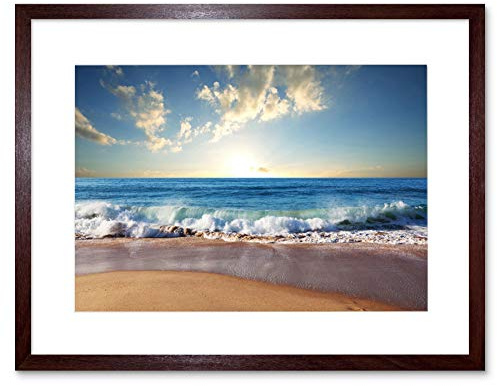 Wee Blue Coo Photo Seascape Beach Sand Ocean Surf Waves Framed Wall Art Print