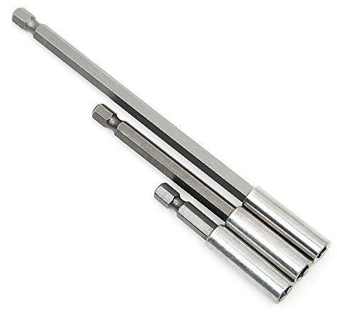 MALAYAS 3 Pcs Magnetic Drill Bit Holder Extension 3 Piece Set For Screws, Nuts, and Any Drill And Handheld Driver - Includes 2, 4, 6 Extensions For Quick Change - 1/4 Inch Hex Shank