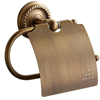 Weare Home geschnitzt Antik Badezimmer Toilettenpapierhalter Klopapierhalter mit Deckel, voller Kupfer, Messing, Bronze, Wandhalter