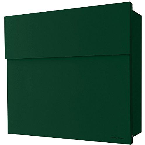 Radius® Designer Briefkasten - 10 Jahre Funktions- und Korrosionsgarantie - Postkasten inkl. Montagematerial aus DE – Letterman 4 dunkelgrün