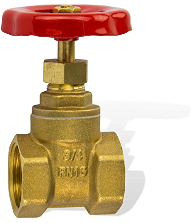 Stabilo-Sanitaer Muffenschieber 1 Zoll DN25 mit Metallhandrad für Wasser Messing Schieber Heizungsschieber Absperrschieber