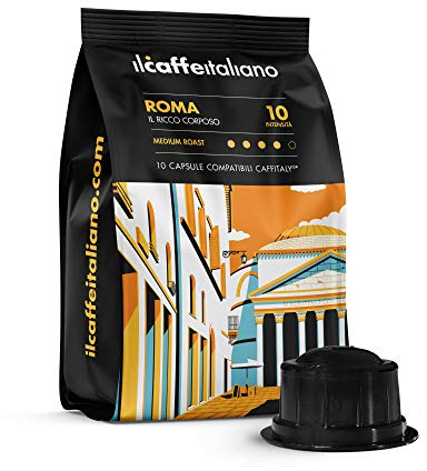 Il Caffè Italiano Capsulas Caffitaly Compatibles Roma 100 uds | Cápsulas Compatibles Caffitaly, Aroma Rico e Intenso | Cápsulas Caffitaly Compatibles Made In Italy | Frhome