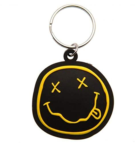 Nirvana - Smiley, Schlüsselanhänger aus Gummi, 4.5 x 6 cm
