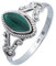 mantraroma Damen Ring Silber mit Stein Malachit Edelstein grün ausgefallen verspielt
