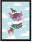 Wee Blue Coo Kawaii Cow Thistle Witch Large Framed Art Print Wall Poster 18x24 inch Wand