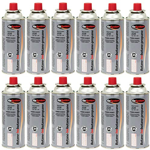 12 x Go System Ventil Gas Kartusche Camping Kocher Brenner Butan/Propan 227 g
