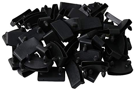 RDEXP Black Single End Caps Bettlattenhalter enthalten Ersatz zum Halten und Sichern von Holzlatten auf der 50er-Packung