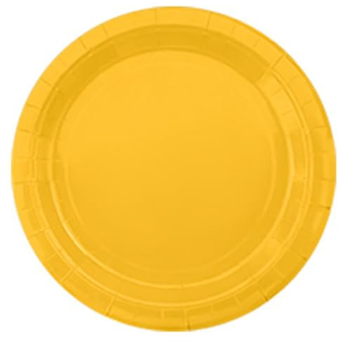 Heilanole Piattino per In Carta Macarons Torta di Frutta Piattino da 9 Pollici Giallo Brillante