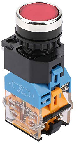 LED Selbstsperrender Druckschalter 220V 380V 10A SPST AC LED Notfall Licht LED Knopfschalter