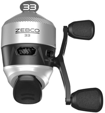 Zebco 33 Spincast Fishing Reel, Size 30 Reel, Right or Left-Hand Retrieve, 10-Pound Zebco Cajun Fishing Line, Silver/Black (Clam Packaging)