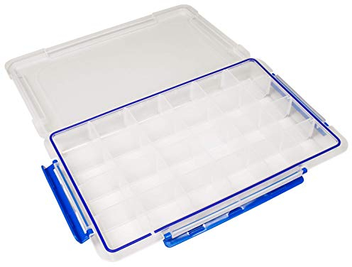 McPower Sortimentskasten 360x220x50mm | Werkzeugbox mit Sicherheitsverschluss, variablen Fächern | Staubdicht, PP-Kunststoff, 24 Trennfächer