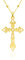 WANDA PLATA Collier Pendentif Croix Chrétienne en Filigrane pour Femme en Argent 925 Plaqué Or, Collier Religieux avec Chaîne 45 cm Présenté dans une boîte cadeau (Or)