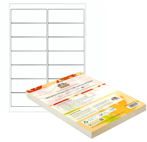Double Dragon, Papier d'étiquettes d'adresses autocollantes A4, 14 étiquettes par feuille, 100 feuilles, 99,1 x 38,1mm (1400 étiquettes)