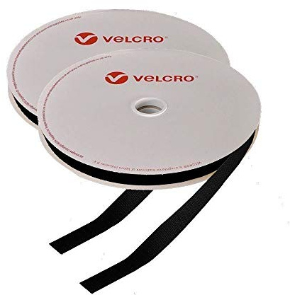 20 mm Velcro® marca società Gancio e occhiello nero per cucire su 10 m rotoli | Invii multipli come lunghezza continua