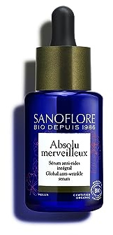 Sanoflore Absolu Merveilleux - Sérum Anti-Rides Intégral Certifié Bio - Huiles Essentielles & Acide Hyaluronique d'Origine Naturelle - 30 ml