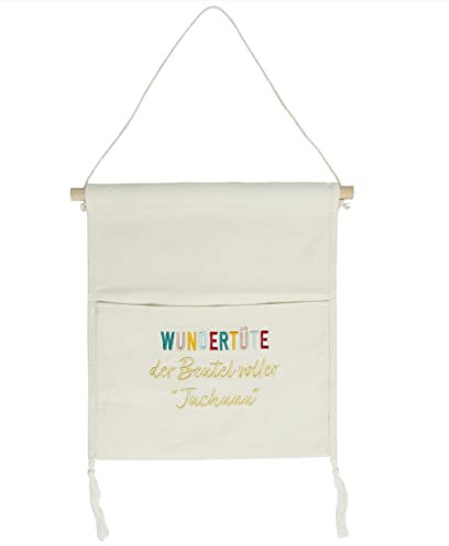 Papierdrachen Geschenktasche zum Aufhängen - Wanddekoration aus Stoff inkl. Holzstab für Kinder - Tasche für Geschenke zum Geburtstag - bunt - alternative Geschenkverpackung