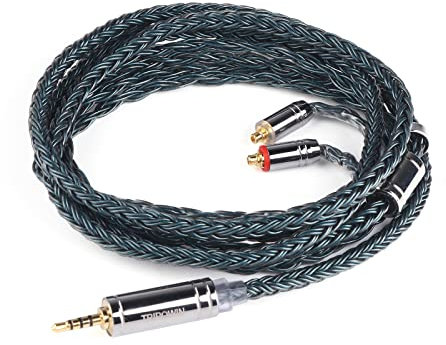 Linsoul Tripowin Zonie IEM Kabel, 16 Adern Versilbertes Kopfhörerkabel, 1.25m SPC in Ear Monitor Kabel für 7hz Zero:2 Orchestra Lite Cadenza Hype4 Supermix4(2,5mm)(MMCX,Dunkelgrün)