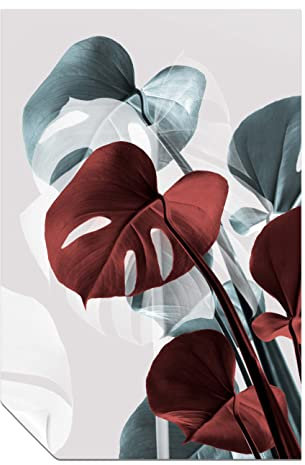 Panther Print Fine Art Prints Kunstdrucke Stillleben Monstera-Blätter, künstlerisches, ungerahmtes Poster, Bilder für Zuhause, Wände, Schlafzimmer, Wohnzimmer und Badezimmer, 61 x 41 cm