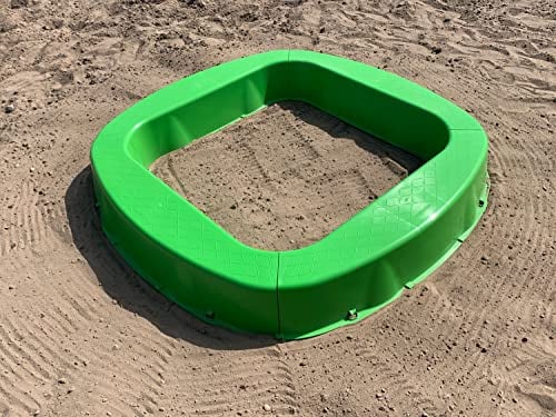 BURI Premium Sandkasten aus Kunststoff 150 x 150 x 20 cm, Grün, Made in Germany – Robuster Buddelkasten für den Garten, Kinderspielzeug zum Buddeln mit Sand oder Kies, sehr stabil & hochwertig