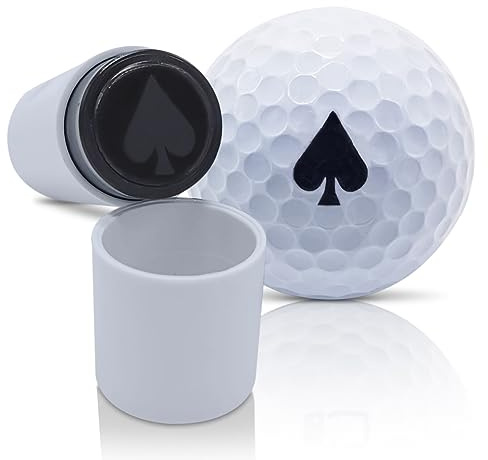 SWVL Sports Ace of Spades Golf Ball Stamp Marker Multiple Designs Faces, Emojis Icons & More