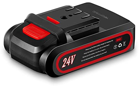 Hangrow Batteria Per Motosega 24V 2000mAh, Batterie al Litio Sostituibile Accessori Per Motoseghe Elettriche Portatili (1 Batteria)