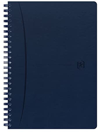 Oxford Signature Notizbuch A5, liniert, 7 mm Rand, 160 Seiten, vollgebunden, Kunstleder, blau