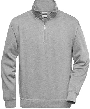 James & Nicholson Workwear Zip Sweat - Strapazierfähiges Sweatshirt mit kurzem Reißverschluss