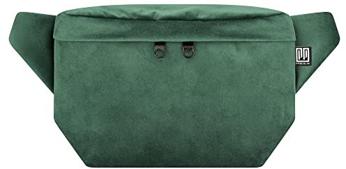 PP-Berlin Bauchtasche, Samt Grün, Eckig, Vegan, Handmade in Berlin für Damen, Herren, Unisex. Hipbag, Crossbody Bag, Schultertasche, Hüfttasche