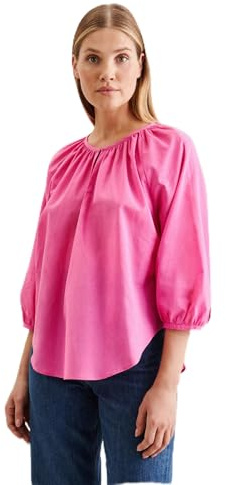Seidensticker Damen Shirtbluse - Fashion Bluse - Regular Fit - Rundhalsausschnitt - 3/4-Arm - 100% Baumwolle