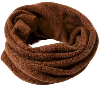 Prettystern Damen Kaschmir Loop Schal feinstrick Schal Winter Cashmere Schlauch-Schal Rundschal Halstuch Dunkelrot Rot-Braun
