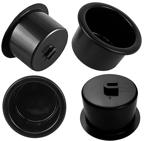 4 Pezzi Inserto Portabicchieri Divano, Portabicchieri Auto Universale, Supporto da Tavolo In Plastica, Inserto Portabicchieri In Plastica Nero, per Divano, Barca, Auto, Cinema, Tavolo da Poker
