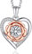 MomentWish Herz Halskette Rose, 1 Karat Moissanite Liebe Halskette Damen Silber 925 Blume Halskette Schmuck Geschenke