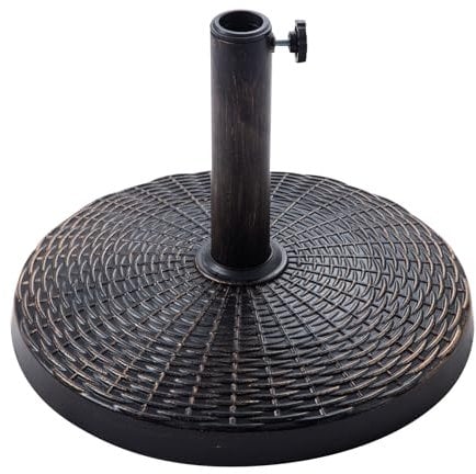 FLAME&SHADE 12kg Round Base Stand Weight for Patio Market Garden Parasol Table Umbrella Outdoor, Bronze