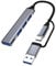 Lamkrtlp 4-Port USB 3.0 Hub - Ultra Slim Portabler Splitter für Macbook, Mac Pro/Mini, iMac, Surface Pro, XPS, Notebook PC, Flash-Laufwerke, Mobile HDD und Mehr (2 in 1)