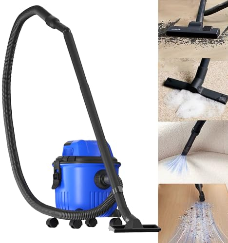 Wet and Dry Vacuum Cleaner, Carpet Cleaner Machines 15L, Shop Vac, 800W Hoover with Blowing Function, 2M Cable, 4 Castors, 1.5M Hose, Extension Rod, Floor Brush and Short Nozzle